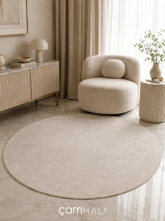 Eko Halı ZEN 01 D.STONE DAİRE Hav Toz Vermez Yumuşak Dokulu Salon Halısı Oturma Odası Halısı Yatak Odası Halısı Çocuk Odası Halısı Koridor Halısı Mutfak Halısı Modern Makine Halısı