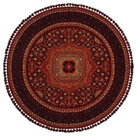 Eko Halı BUHARİ BHR 10 MULTY DAİRE Afgan / Yağcıbedir Desenli Hav Toz Vermez Yıkanabilir Kaymaz İnce Dokuma Halı
