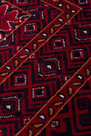Eko Halı HERAT HER 02 RED Afgan Desenli Viskon Sıkı Dokuma Kaymaz Tabanlı İnce Makine Halısı