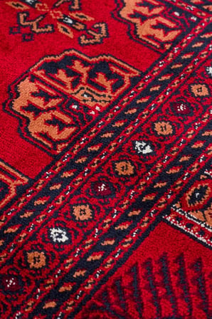 Eko Halı HERAT HER 03 RED Afgan Desenli Viskon Sıkı Dokuma Kaymaz Tabanlı İnce Makine Halısı
