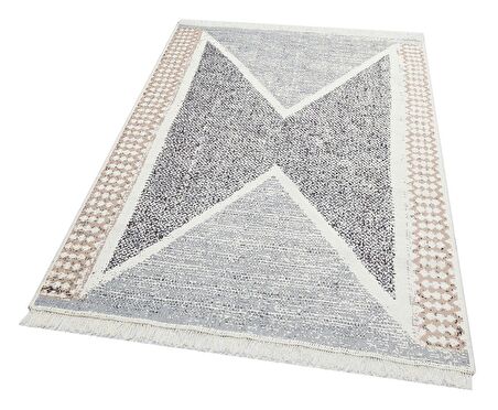 Eko Halı Arya Ar 02 Grey Yıkanabilir Çift Taraflı Modern Desenli Dokuma Kilim
