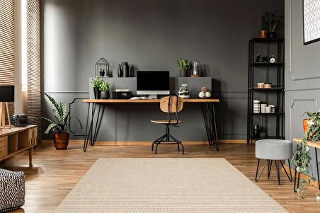 Eko Halı Brooklyn Brk 01 Cream Sılver Jüt Görünümlü Kaymaz Tabanlı Dokuma Modern Kilim