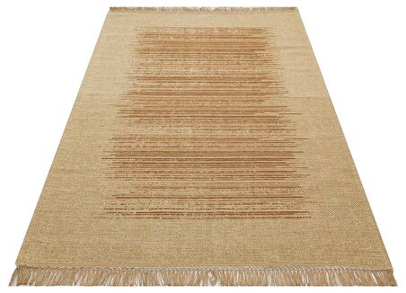 Eko Halı Brooklyn Brk 02 Natural Beıge Jüt Görünümlü Kaymaz Tabanlı Dokuma Modern Kilim