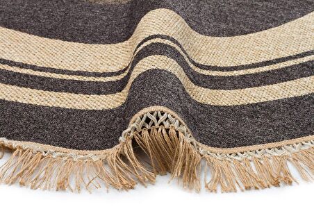 Eko Halı Brooklyn Brk 09 D.Grey Jüt Görünümlü Kaymaz Tabanlı Dokuma Modern Kilim