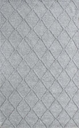 Eko Halı Jade Dıamond Grey Naturel Kazak Örgü Desenli El Dokuma Örgü Halı