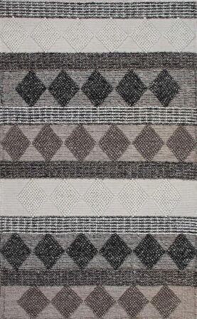 Eko Halı Jade Jd 01 Grey Naturel Kazak Örgü Desenli El Dokuma Örgü Halı