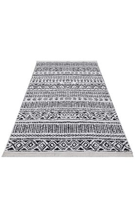 Eko Halı Arya Ar 03 Black Yıkanabilir Çift Taraflı Modern Desenli Dokuma Kilim