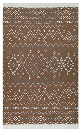 Eko Halı Arya Ar 05 Beıge Blue Yıkanabilir Çift Taraflı Modern Desenli Dokuma Kilim