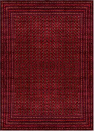 Çam Halı Gloria TD404 Bordo Afgan Desen Dokuma Saçaklı Kilim