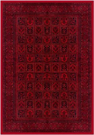 Çam Halı Gloria TD720 Bordo Afgan Desen Dokuma Saçaklı Kilim
