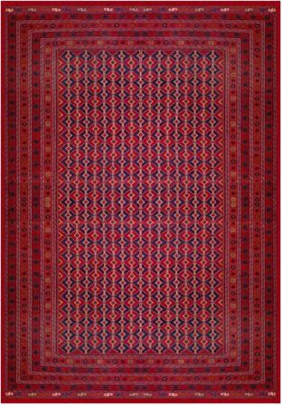 Çam Halı Gloria TD754 Bordo Afgan Desen Dokuma Saçaklı Kilim