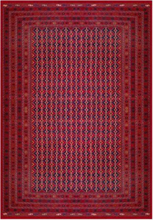 Çam Halı Gloria TD754 Bordo Afgan Desen Dokuma Saçaklı Kilim