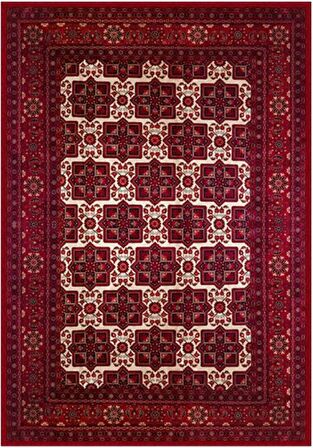 Çam Halı Gloria TD722 Bordo Afgan Desen Dokuma Saçaklı Kilim