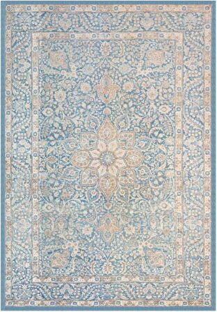 Çam Halı Gloria TD753 Mavi Klasik Desen Dokuma Saçaklı Kilim