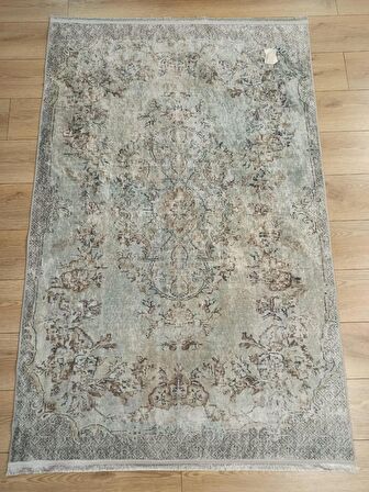 Çam Halı Gloria TD116 Bej Vintage Eskitme Desen Dokuma Saçaklı Kilim