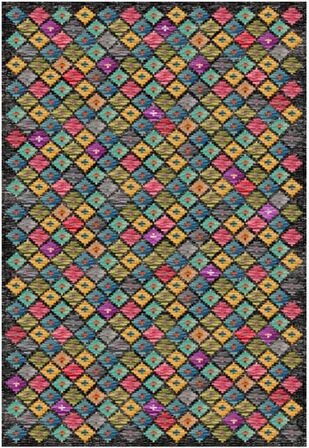 Çam Halı Gloria TD79902 Multi Etnik Desen Dokuma Saçaklı Kilim