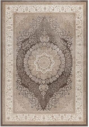 Çam Halı Gloria TD32803 Kahverengi Klasik Desen Dokuma Saçaklı Kilim