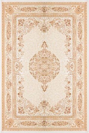 Çam Halı Gloria TD688 Bej Klasik Desen Dokuma Saçaklı Kilim