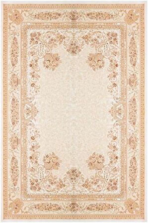Çam Halı Gloria TD68801 Bej Klasik Desen Dokuma Saçaklı Kilim