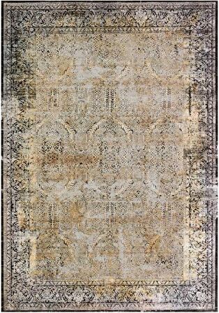 Çam Halı Gloria TD696 Hardal Klasik Desen Dokuma Saçaklı Kilim