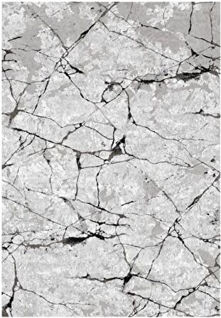 Çam Halı Gloria TD35003 Gri Mermer Desen Dokuma Saçaklı Kilim