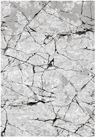 Çam Halı Gloria TD35003 Gri Mermer Desen Dokuma Saçaklı Kilim