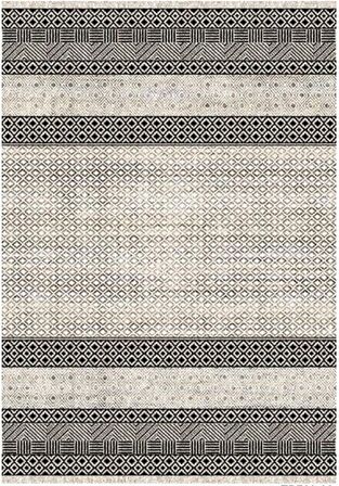 Çam Halı Gloria TD788 Gri Modern Desen Dokuma Saçaklı Kilim