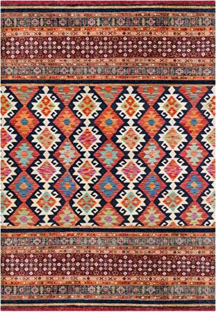 Çam Halı Gloria TD792 Multi Etnik Desen Dokuma Saçaklı Kilim