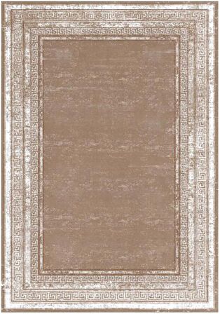 Çam Halı Gloria TD67304 Bej Art Deco Versace Desen Dokuma Saçaklı Kilim