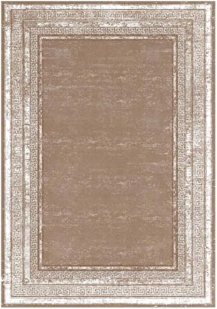 Çam Halı Gloria TD67304 Bej Art Deco Versace Desen Dokuma Saçaklı Kilim