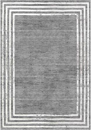 Çam Halı Gloria TD716 Gri Art Deco Modern Desen Dokuma Saçaklı Kilim