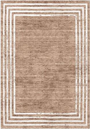 Çam Halı Gloria TD71601 Bej Art Deco Modern Desen Dokuma Saçaklı Kilim