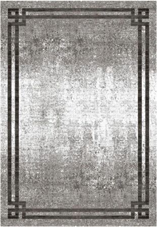 Çam Halı Gloria TD71704 Gri Art Deco Modern Desen Dokuma Saçaklı Kilim