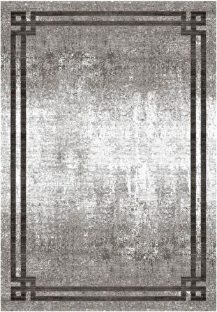 Çam Halı Gloria TD71704 Gri Art Deco Modern Desen Dokuma Saçaklı Kilim