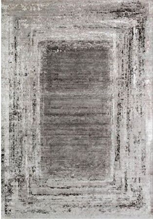 Çam Halı Gloria TD798 Antrasit Art Deco Modern Desen Dokuma Saçaklı Kilim