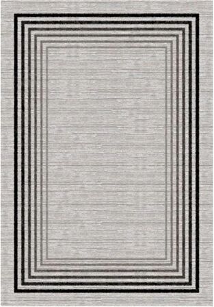 Çam Halı Gloria TD955 Gri Art Deco Modern Desen Dokuma Saçaklı Kilim