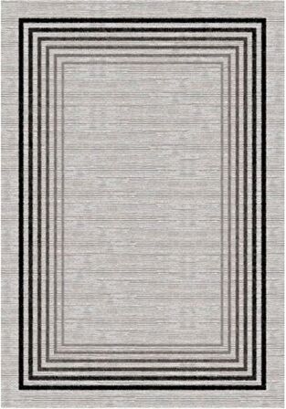 Çam Halı Gloria TD955 Gri Art Deco Modern Desen Dokuma Saçaklı Kilim