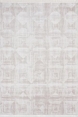 Çam Halı Roma 414 Kemik Gri Seyran Halı Modern Desen Makine Halısı