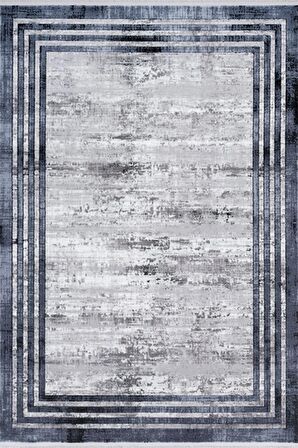 Çam Halı Roma 417 Gri Mavi Seyran Halı Modern Desen Makine Halısı