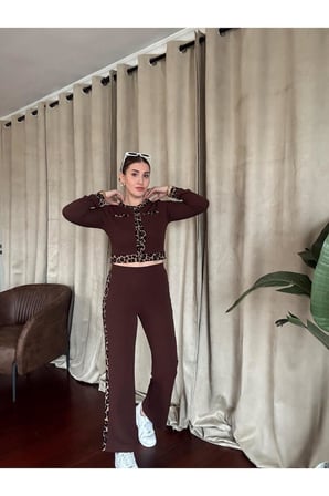 LEOPAR ŞERİTLİ ALT ÜST TAKIM