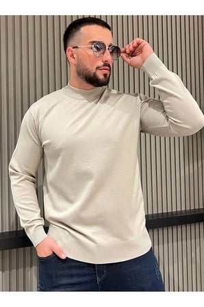 Slim Fit Yarım Balıkçı Yaka Triko Kazak