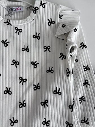 Omuz Fırfırlı Fitilli  İspanyol Paça Leopar Kız İkili Takım