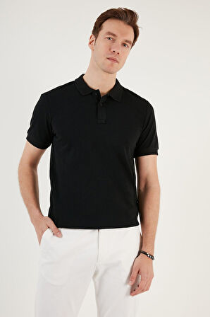 Erkek Slim Fit Serin Tutan Polo Yaka Düğmeli T-shirt -D7087