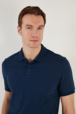 Erkek Slim Fit Serin Tutan Polo Yaka Düğmeli T-shirt -D7087