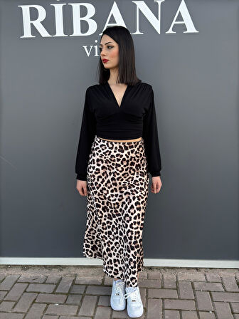 Desenli Saten Etek 8031