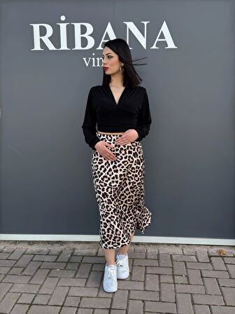 Desenli Saten Etek 8031