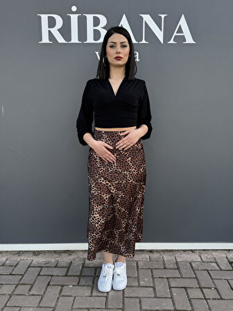 Desenli Saten Etek 8031