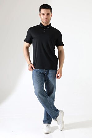 Erkek Çıt Çıt Detaylı Pamuklu Polo Yaka T-shirt