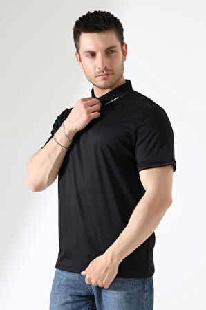 Erkek Çıt Çıt Detaylı Pamuklu Polo Yaka T-shirt