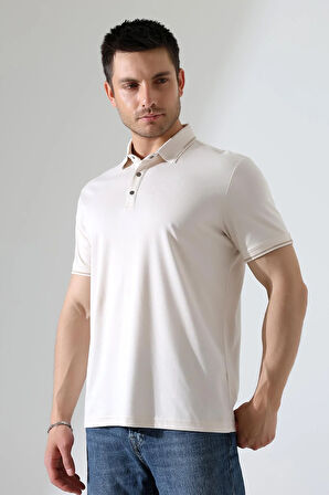 Erkek Çıt Çıt Detaylı Pamuklu Polo Yaka T-shirt